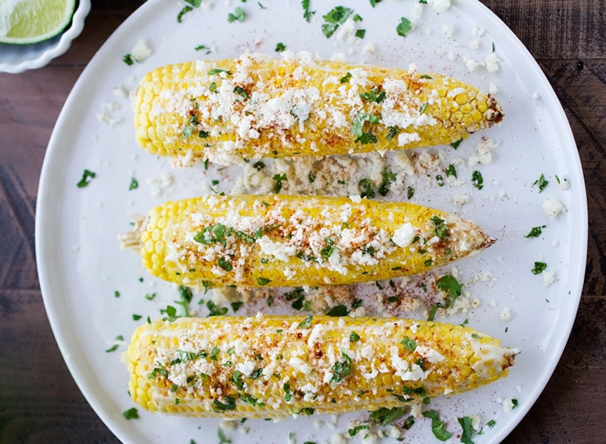 mexican street corn elote on a plate