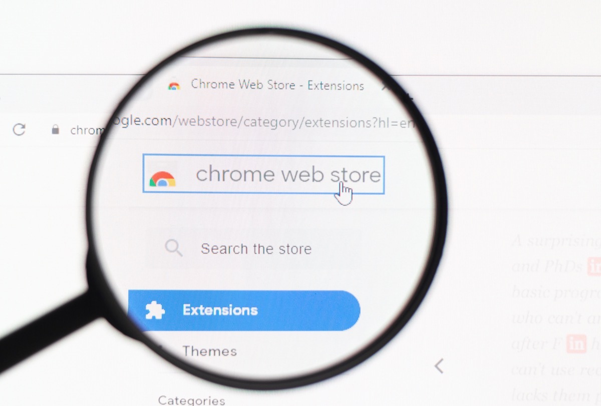 Chrome Web Store logo with magnifying glass