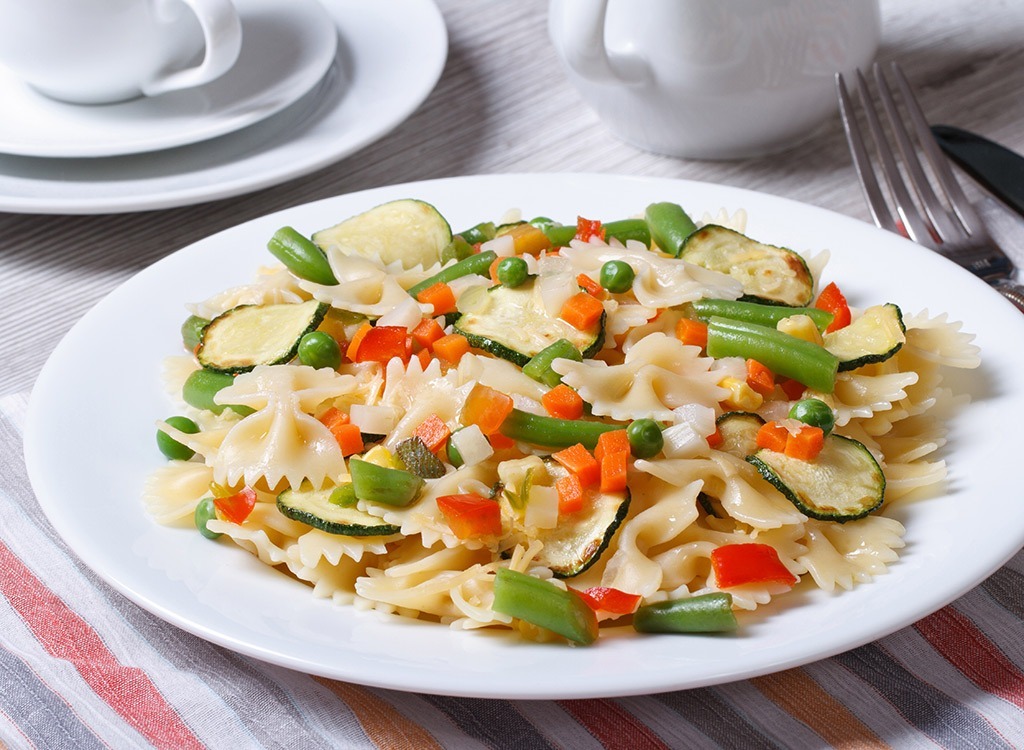 pasta with big and little plates