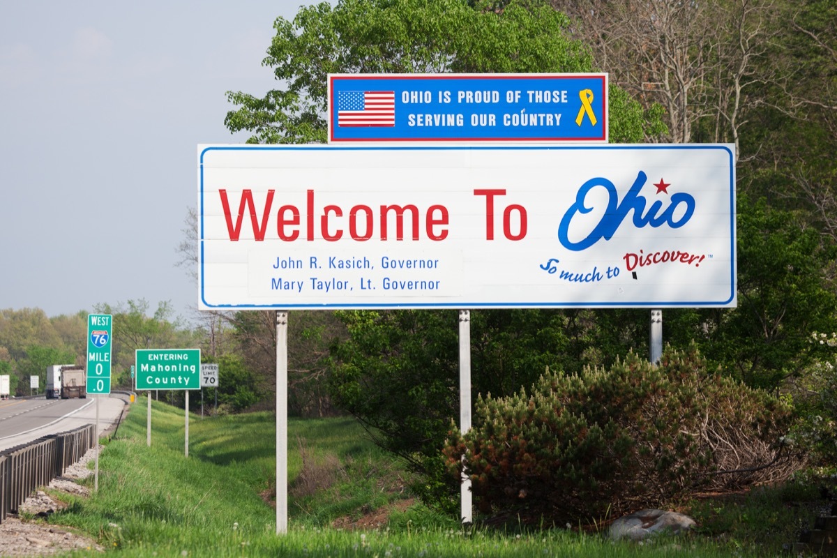 ohio state welcome sign, iconic state photos