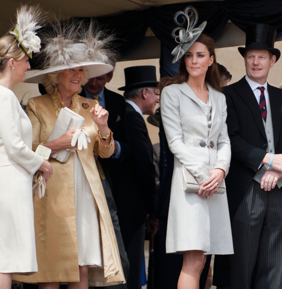 C4F523 The Duchess of Cornwall and The Duchess of Cambridge and Sophie, Countess of Wessex at the Garter Day in April 2011, WIndsor