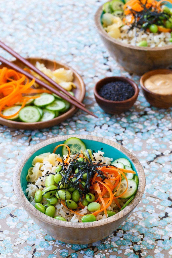 Bowl roundup veggie sushi bowl