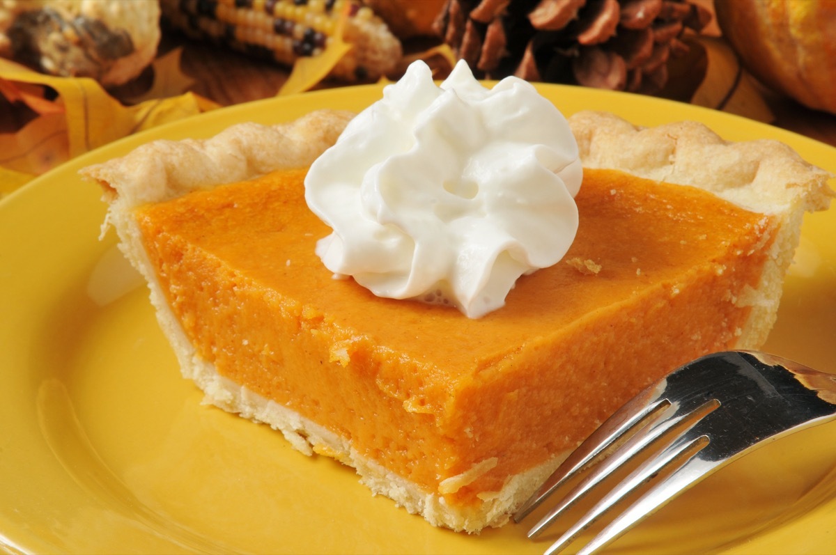 sweet potato pie with whipped cream