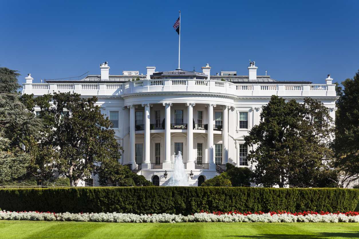 The south lawn of the White House