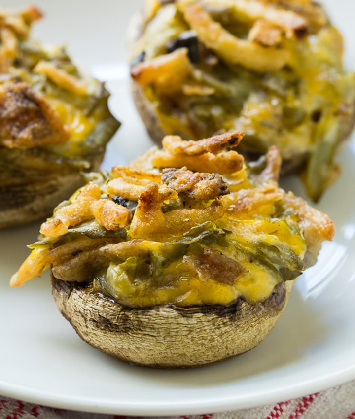 Green bean casserole stuffed mushroom