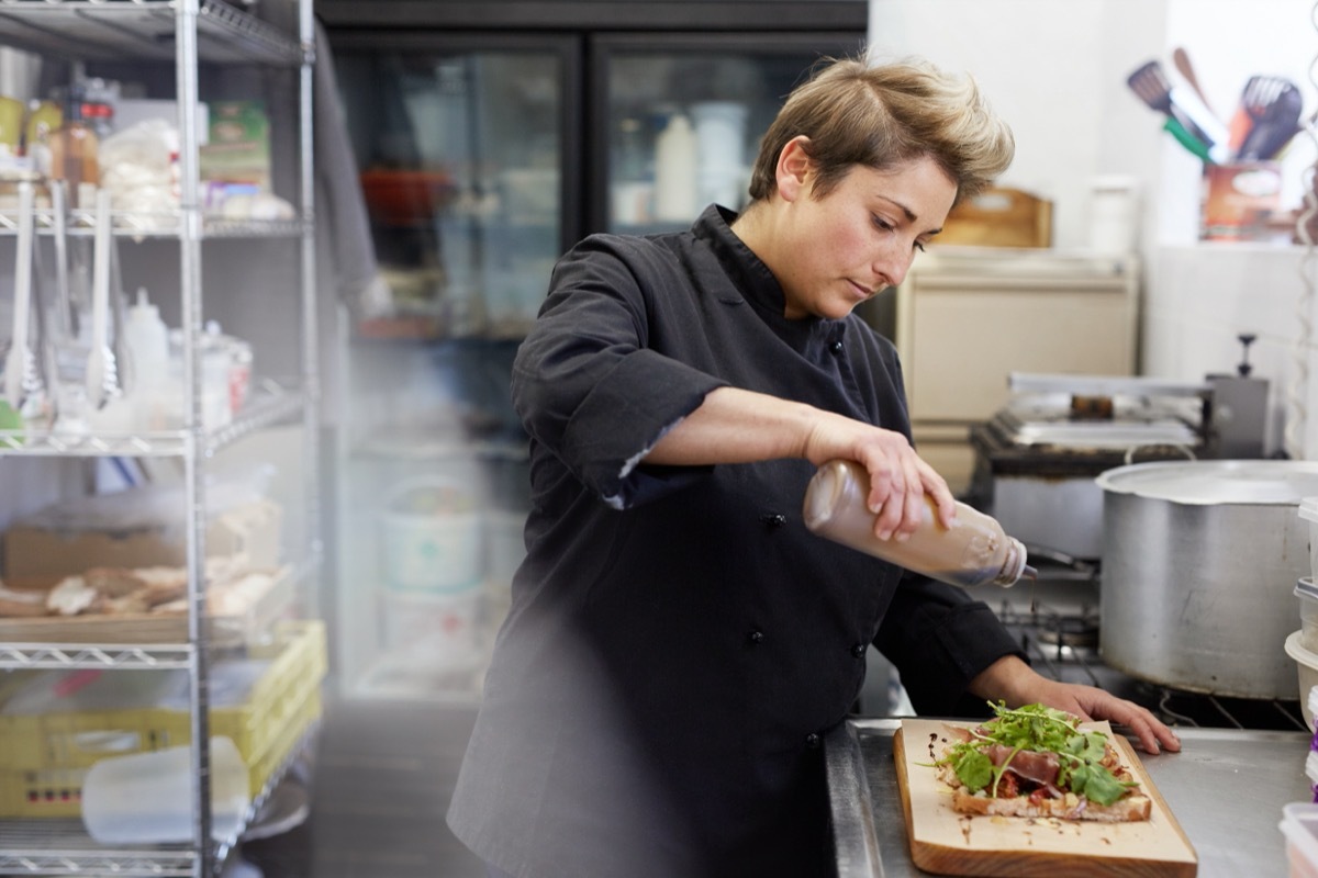 female chef in restaurant