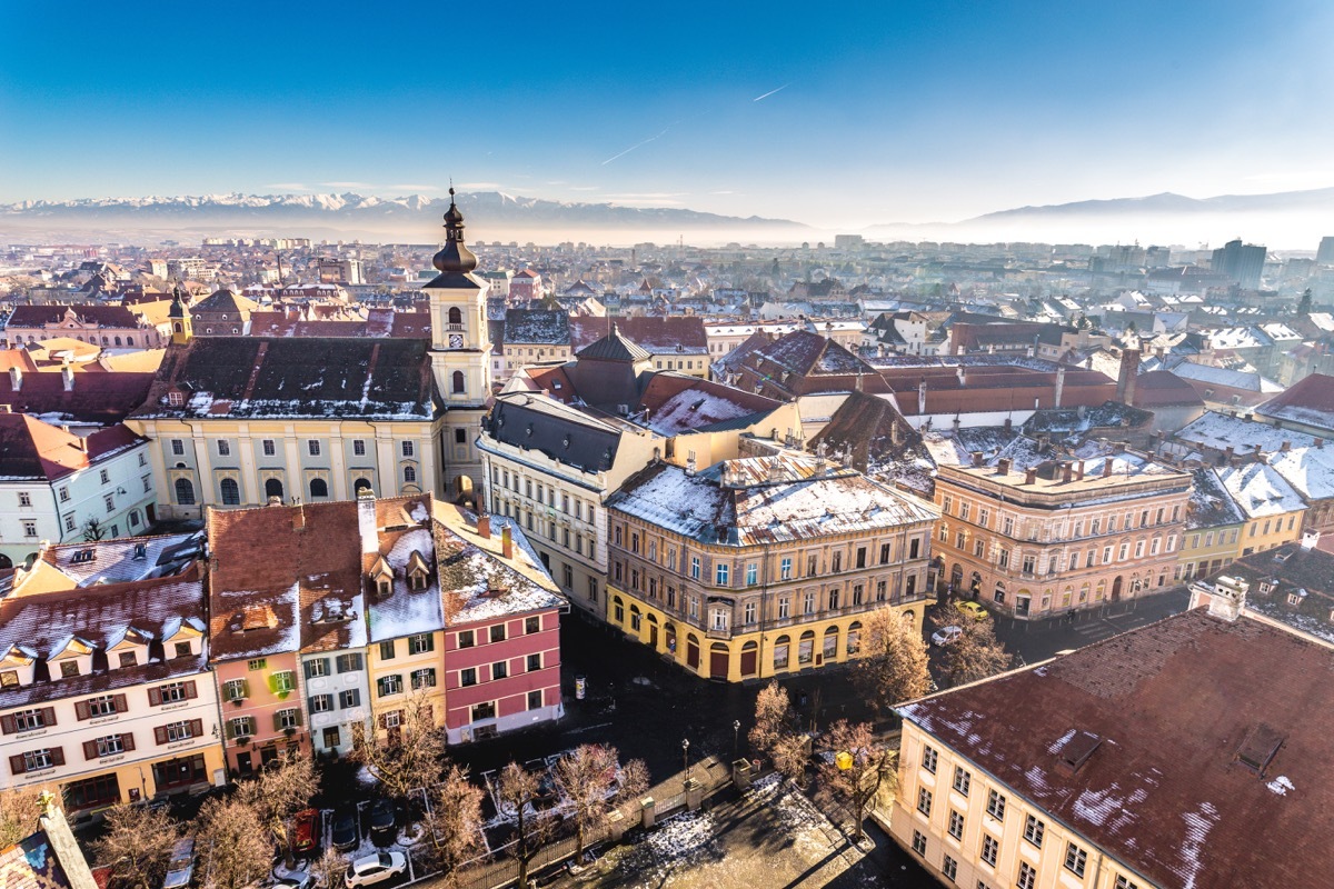 Overview of Sibiu, Transylvania, Romania. View from above. HDR Photo National Geographic bee questions