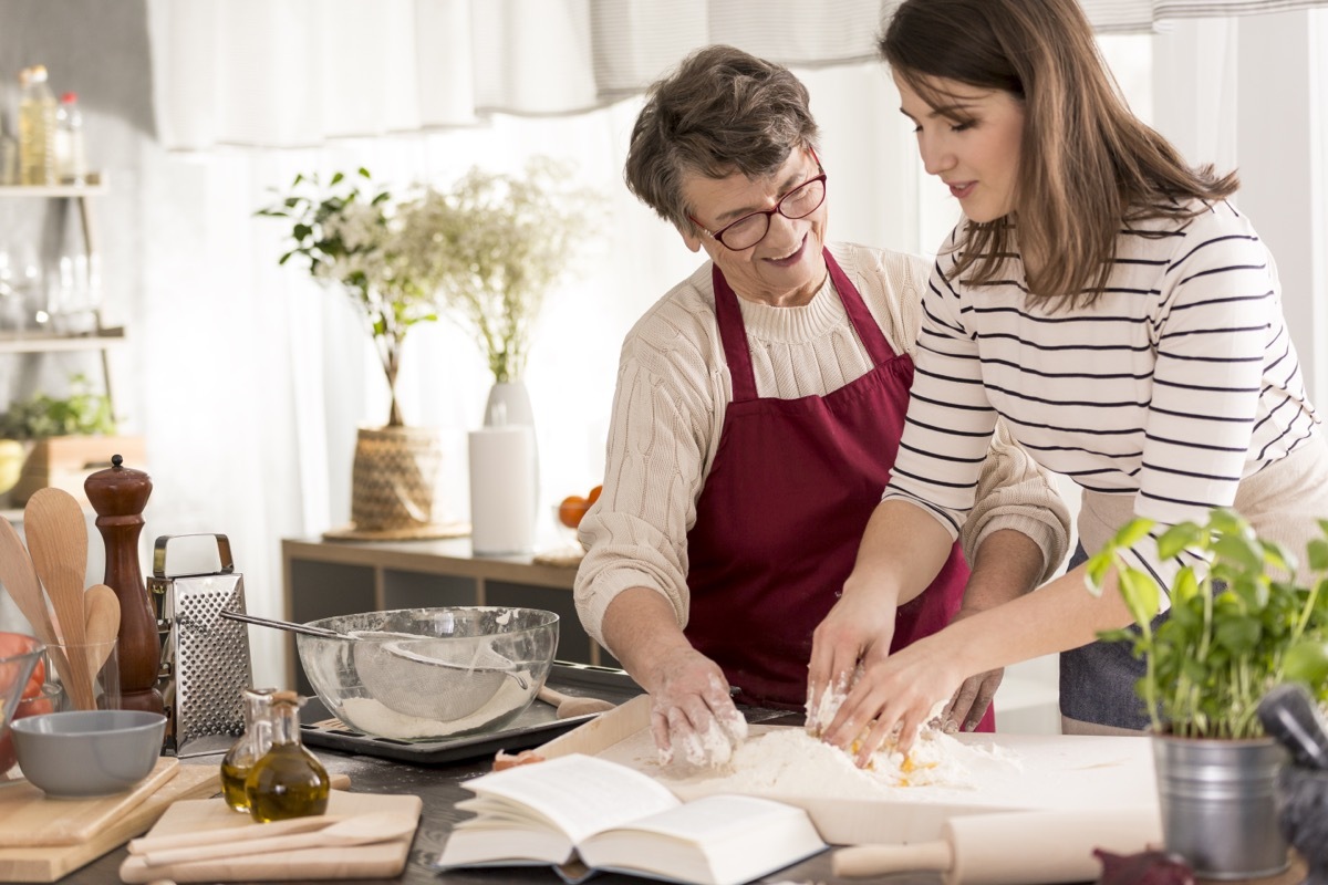 Grandma and Granddaughter cooking Together