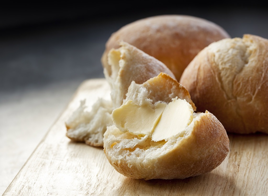 Buttered bread roll