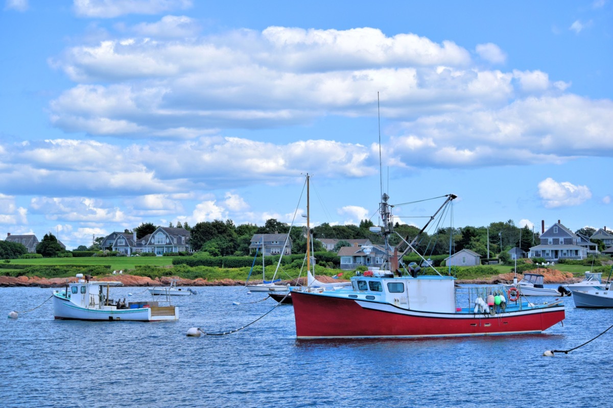 sailboats and houses in little compton rhode island