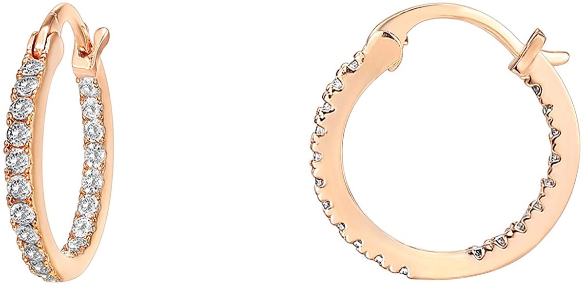 Gold and faux diamond hoops