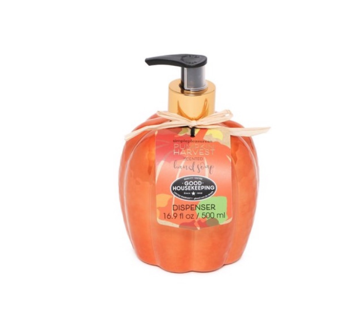 pumpkin-shaped soap dispenser, dollar store fall decor