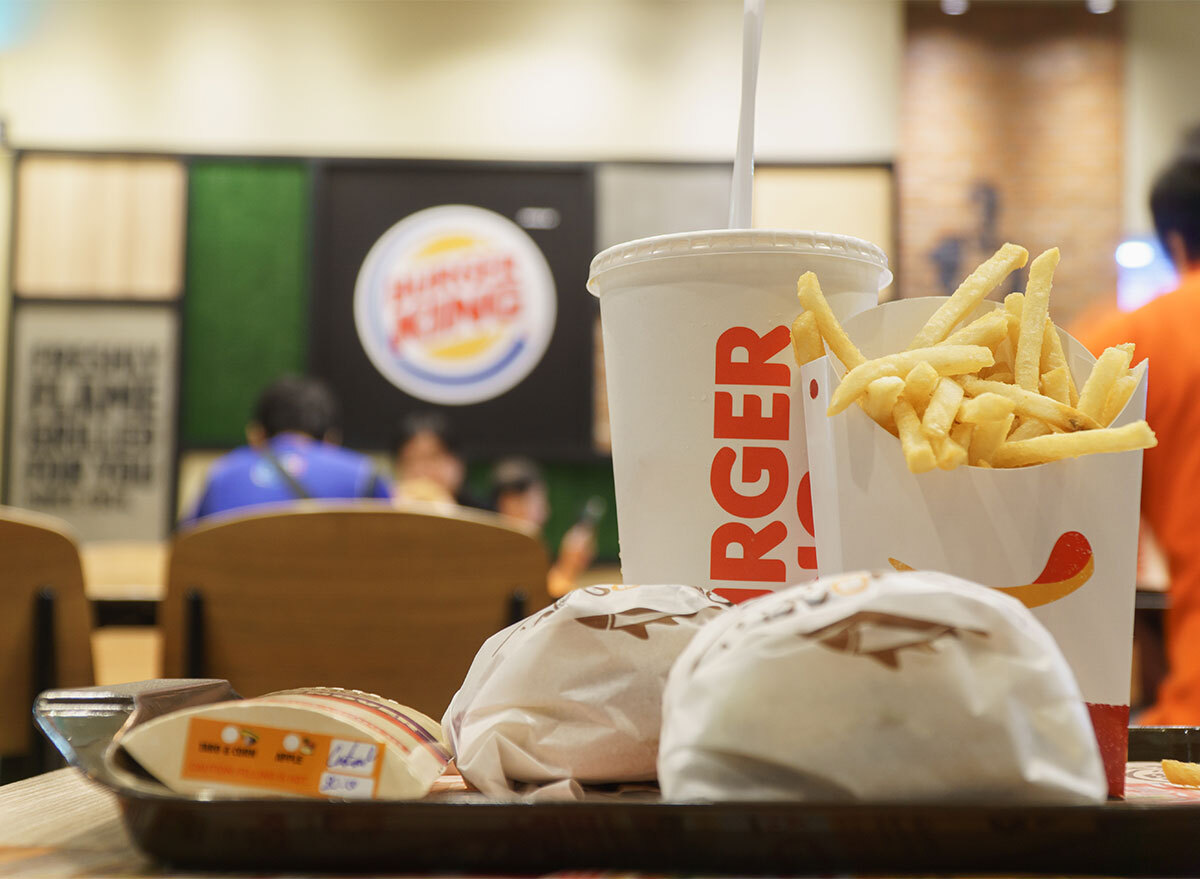 tray of burger king food