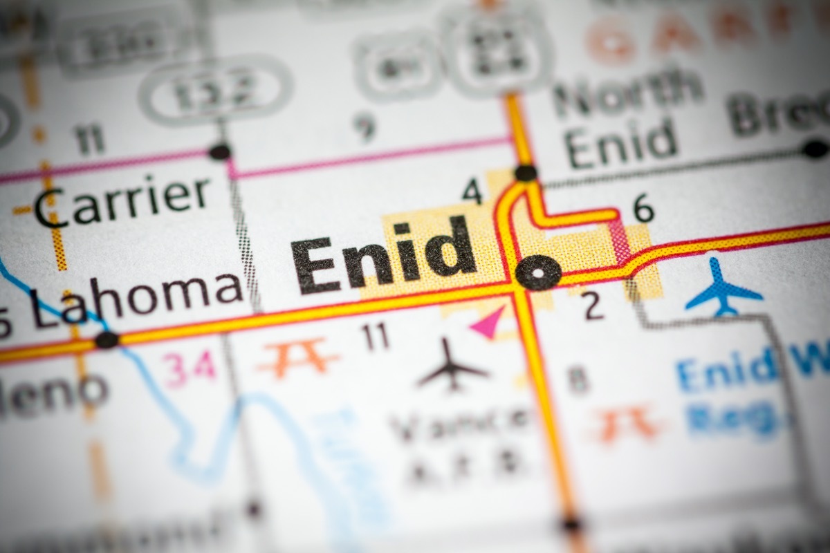 enid oklahoma on a map