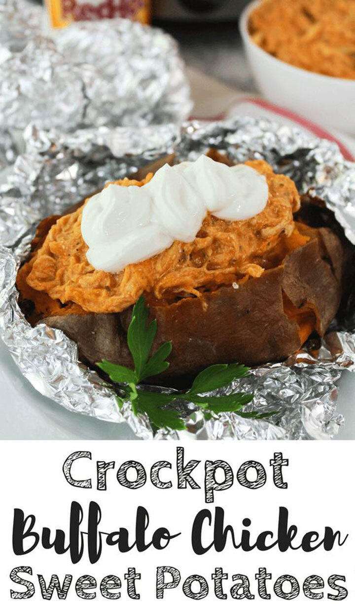 Buffalo chicken sweet potato