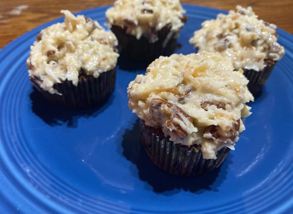 german chocolate cupcakes made with christina tosis recipe