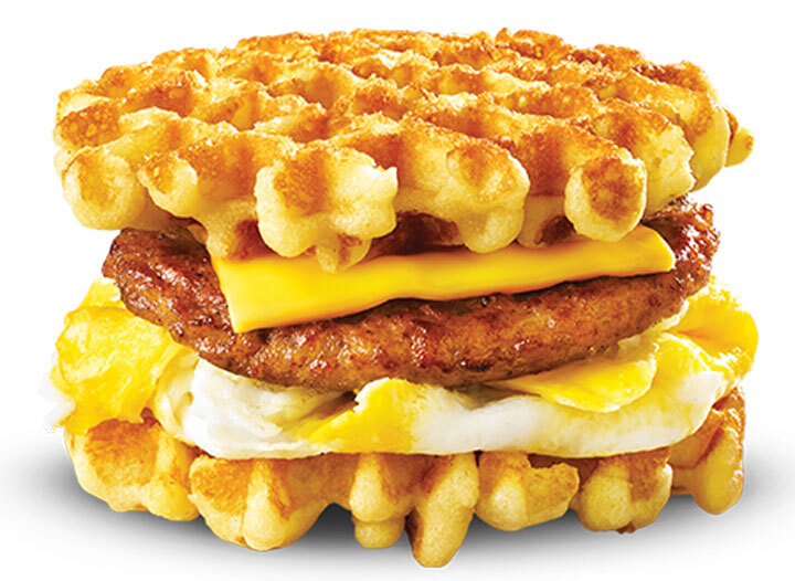 White castle waffle sandwich