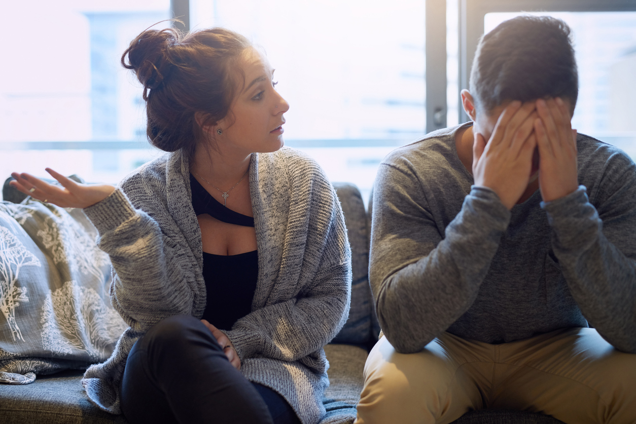 young couple fighting