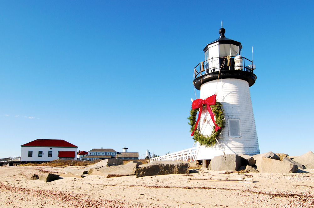 Brant Point Lighthouse in Nantucket / Nantucket Christmas