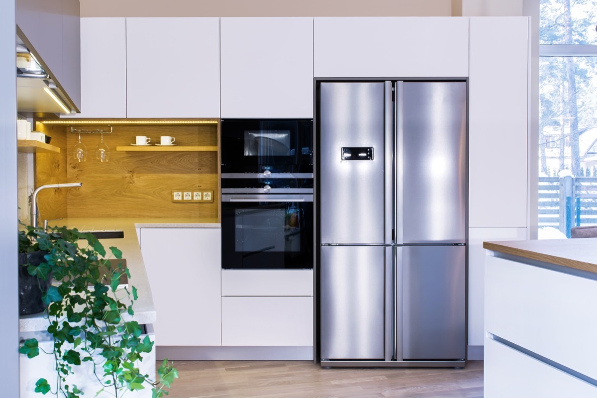 fridge in kitchen