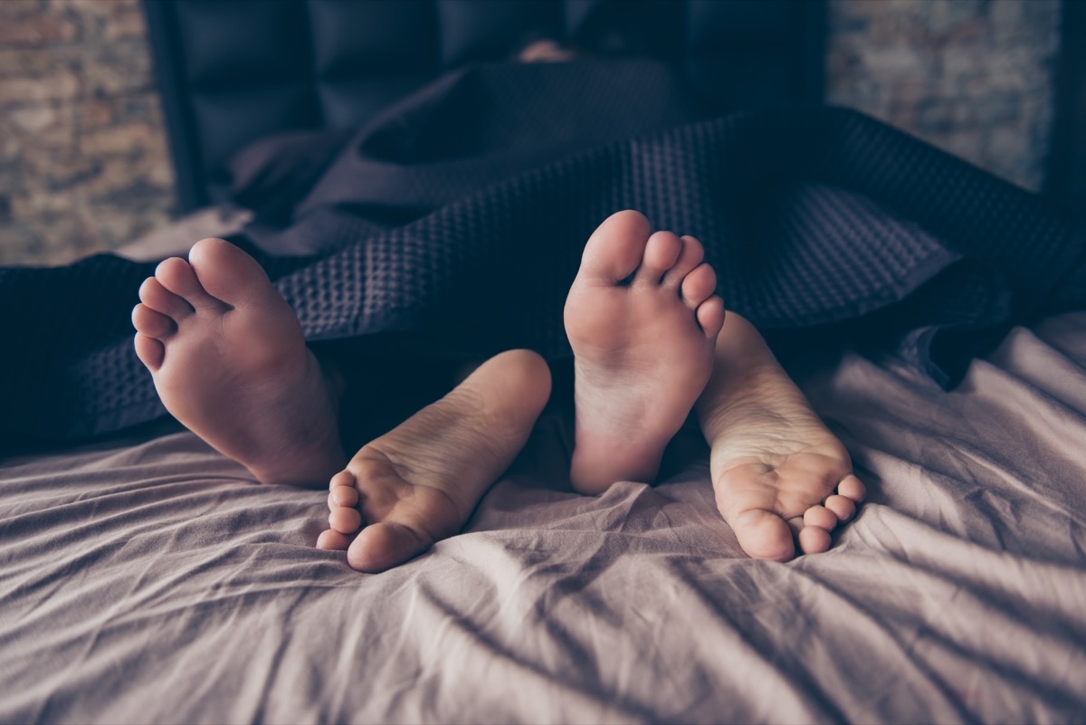 feet in bed, best sex positions