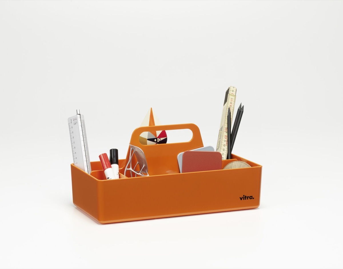 orange desk organizer