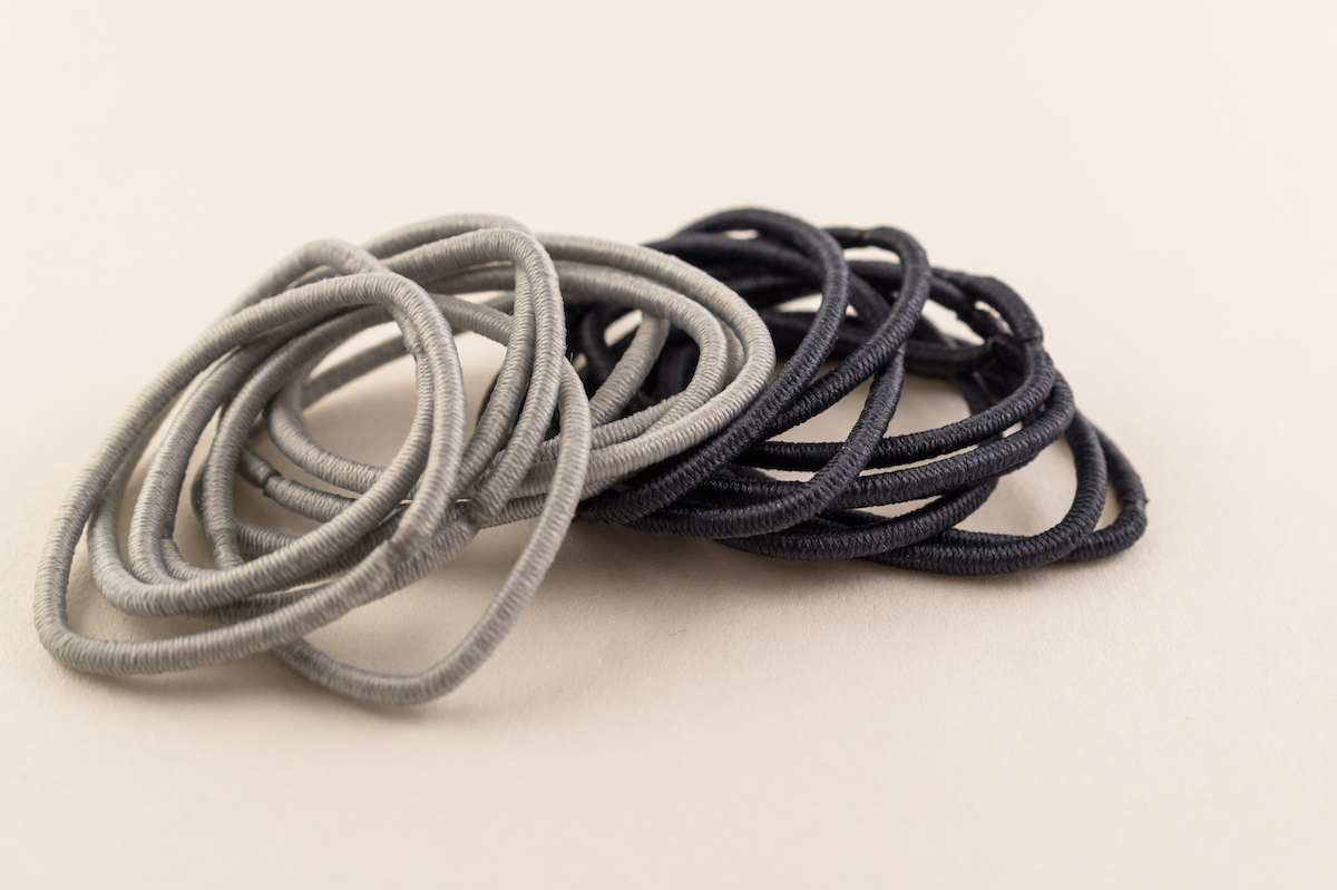 Black and grey hair ties