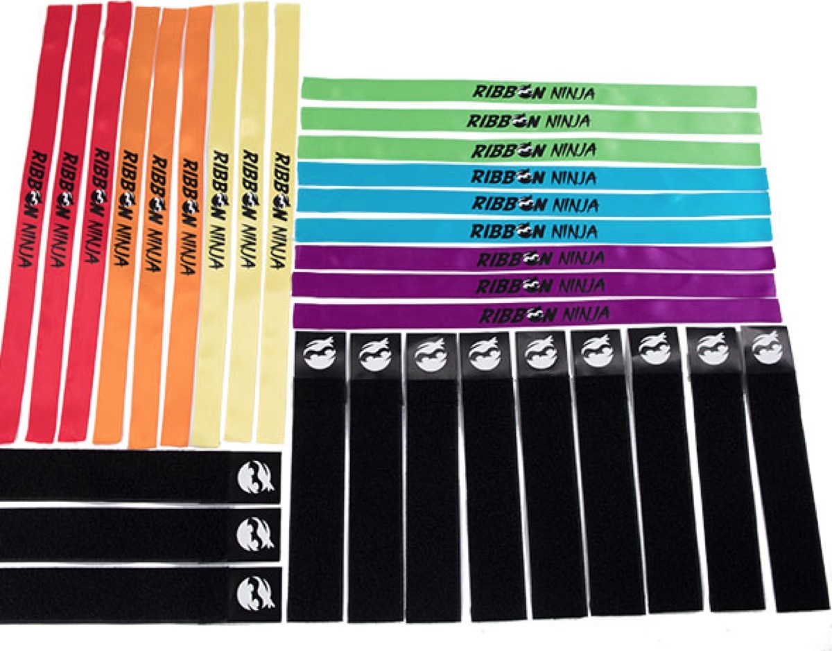 set of multicolored ribbon ninja ribbons