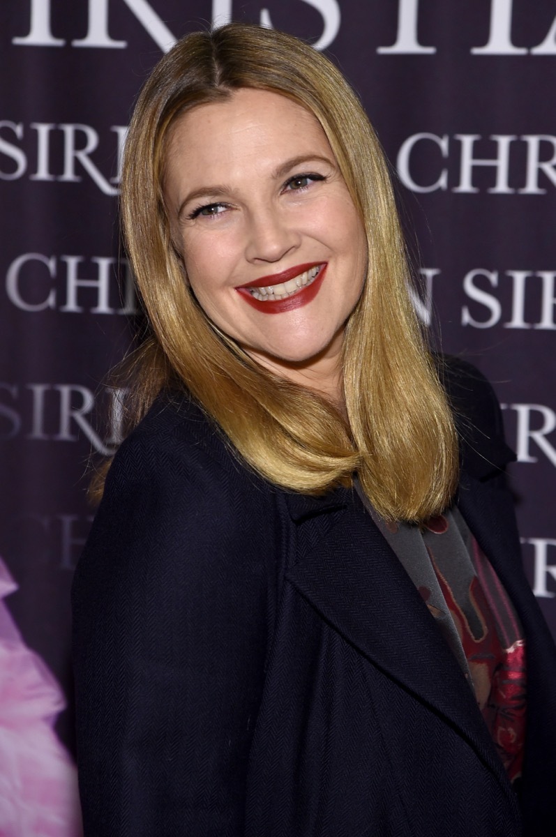 drew barrymore smiling on red carpet