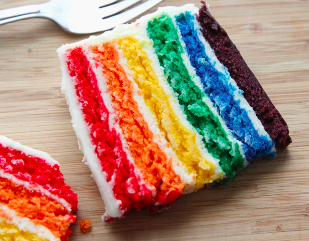 3. Layered Rainbow Cake