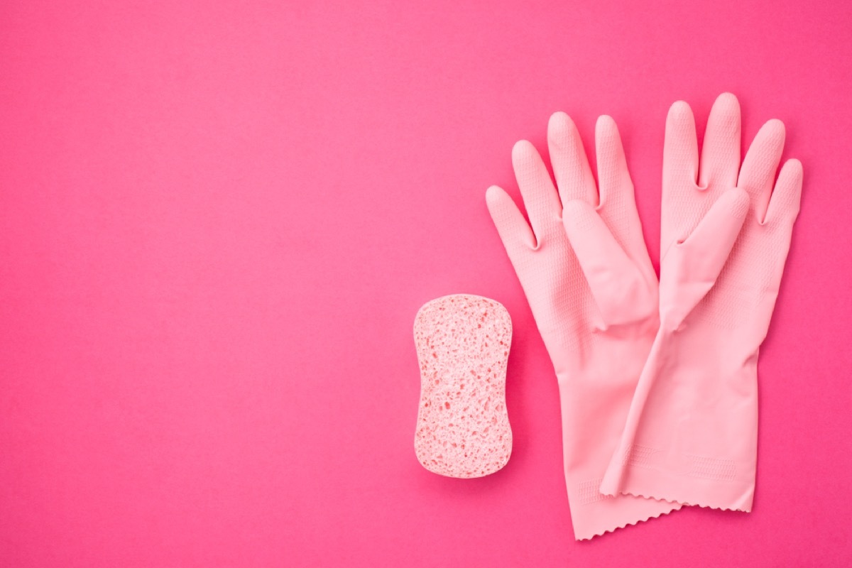 pink dish gloves, how often you should replace your cleaning supplies