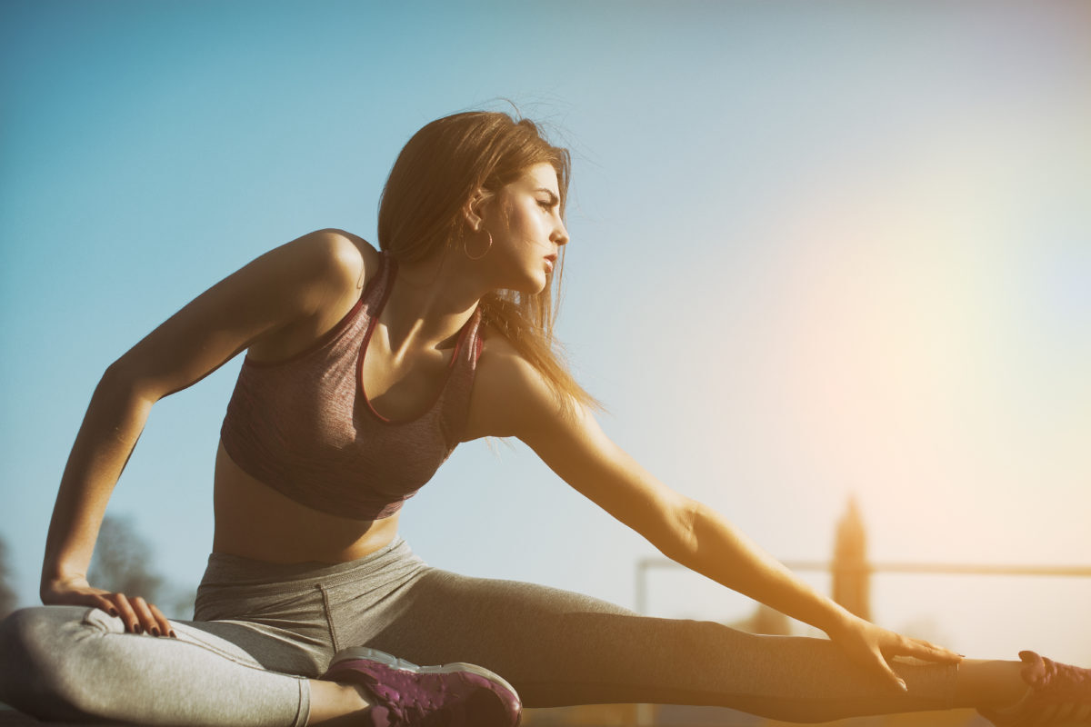 Girl Stretching Before Run