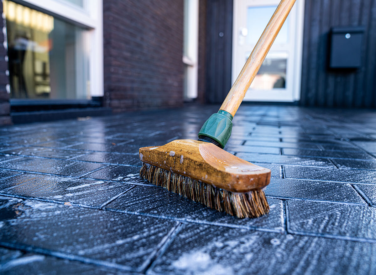 cleaning floor