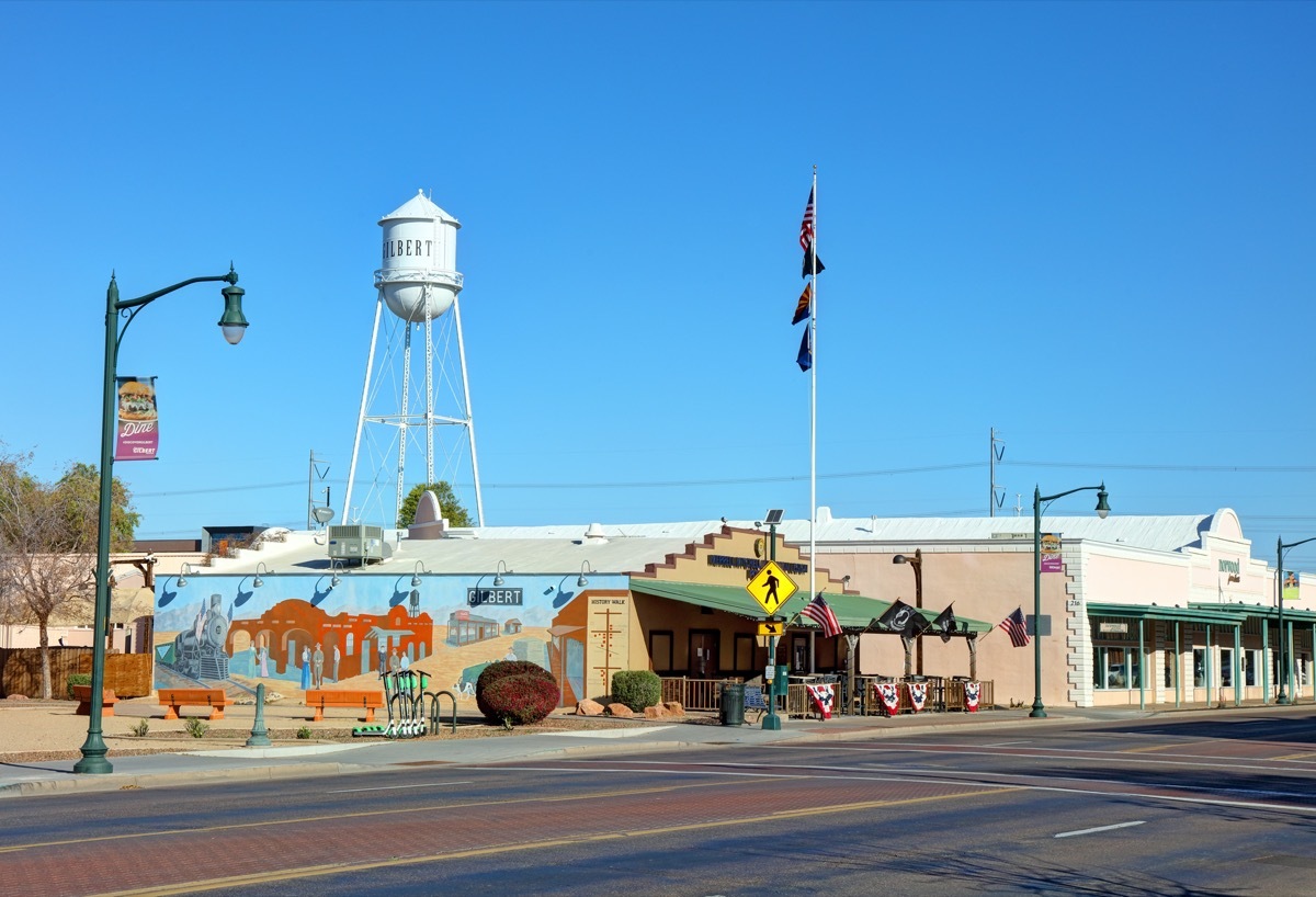 cityscape photo of downtown Gilbert, Arizona