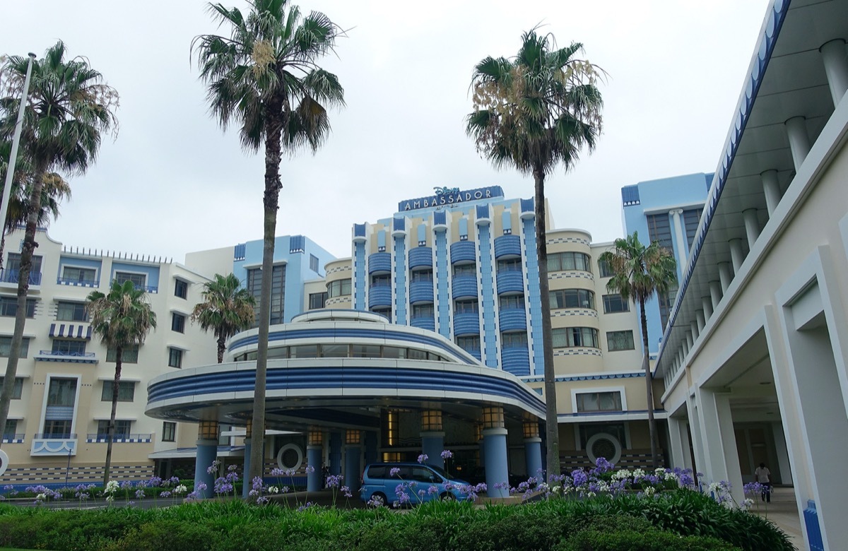 the front entrance to the disney ambassador hotel in tokyo