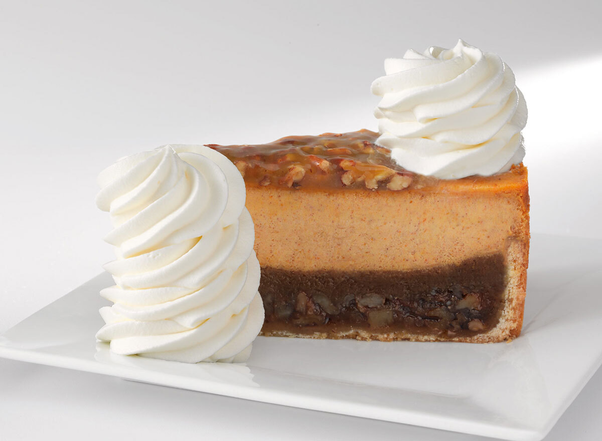 cheesecake factory pumpkin pecan cheesecake slice