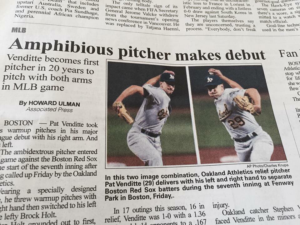 Amphibious pitcher makes debute funniest newspaper headlines