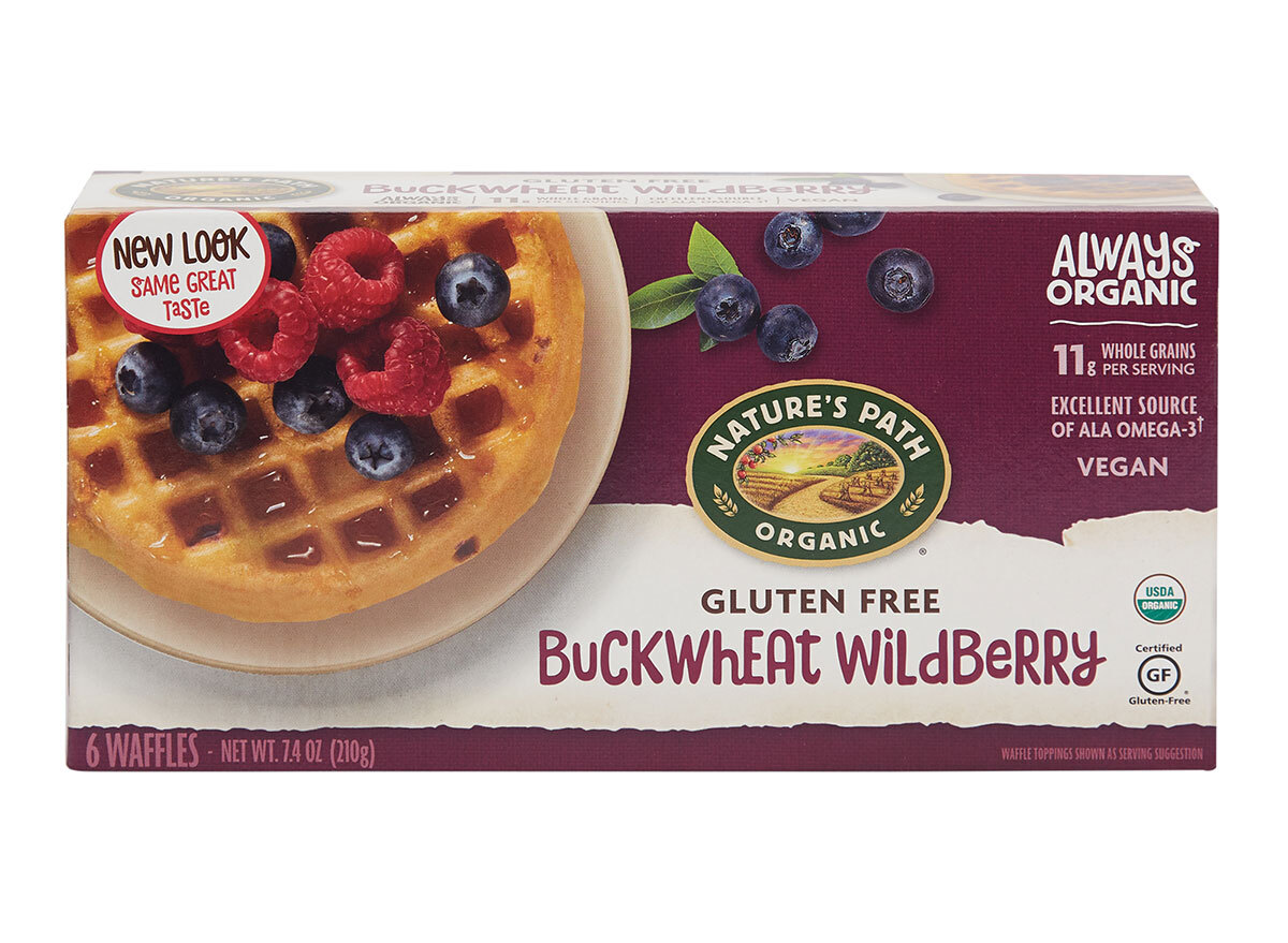 natures path gluten free buckwheat wildberry waffles