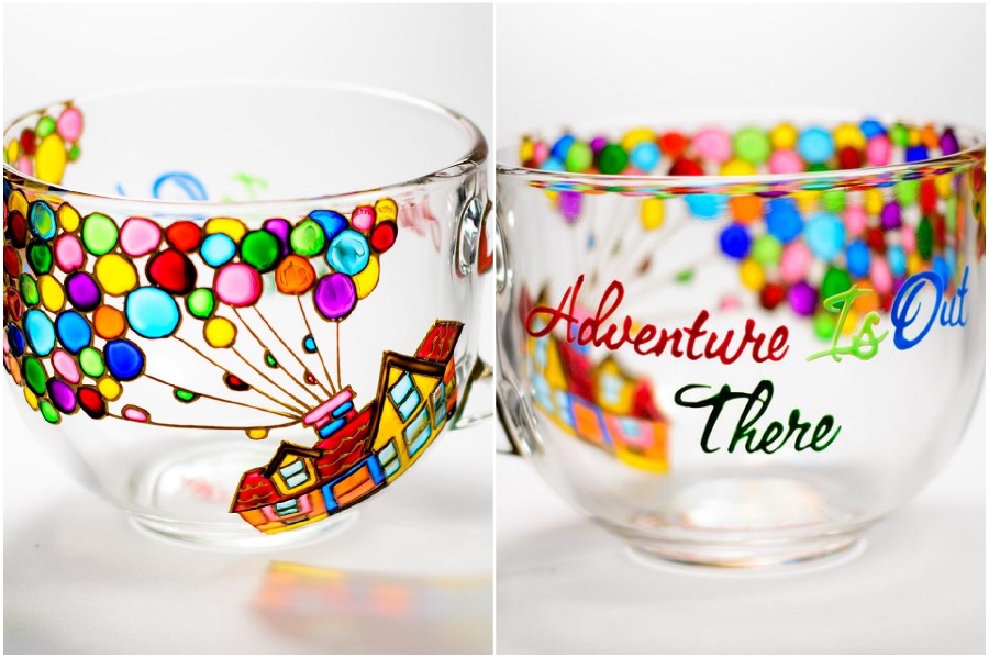 Inspired by Disney’s movie Up | Hand-Painted Glass Cups And Teapots That Will Make Your Day | Her Beauty