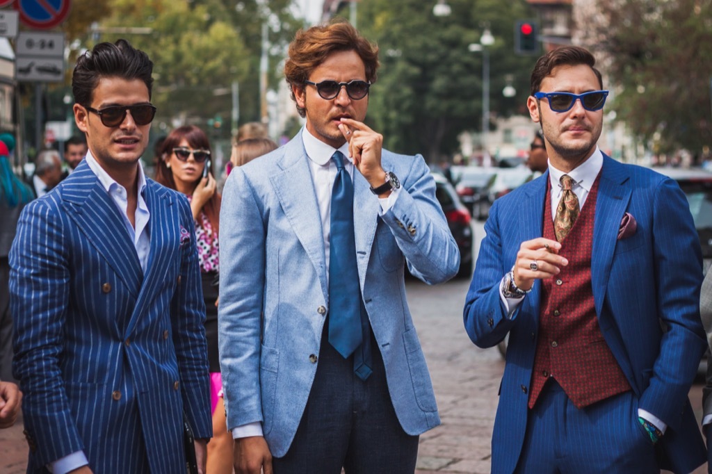 men in suits at milan fashion week