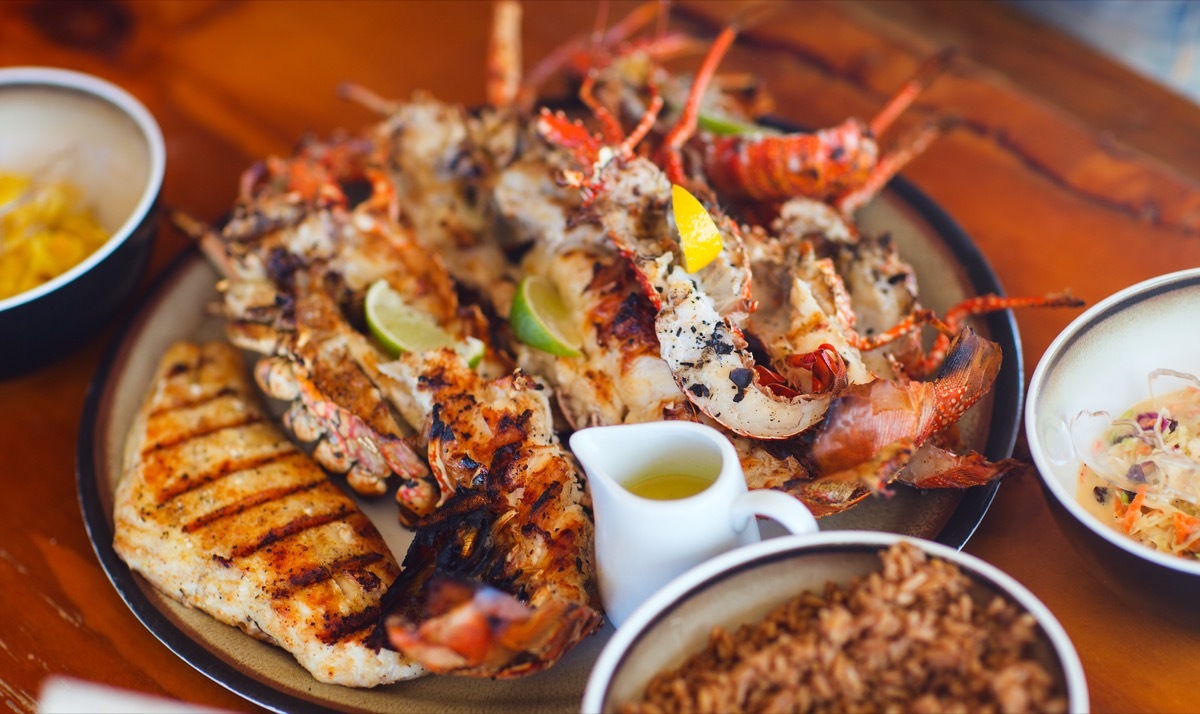 seafood platter with butter