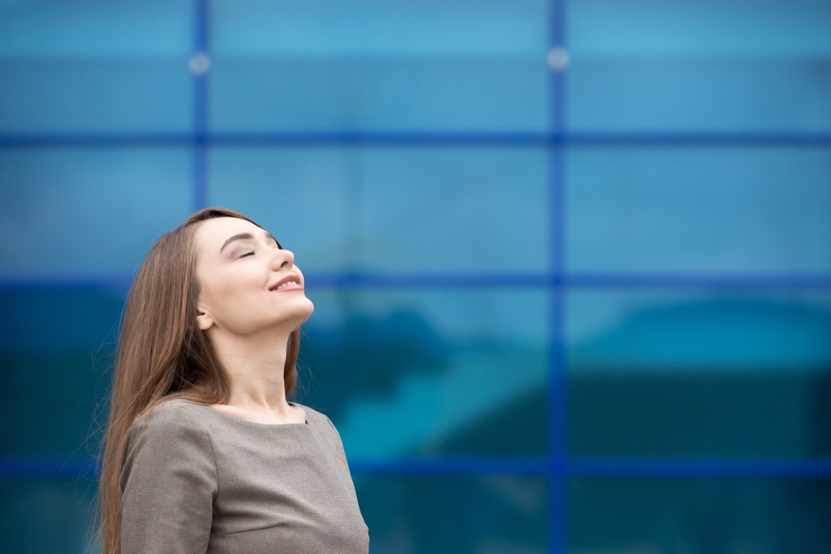 happy woman outdoors