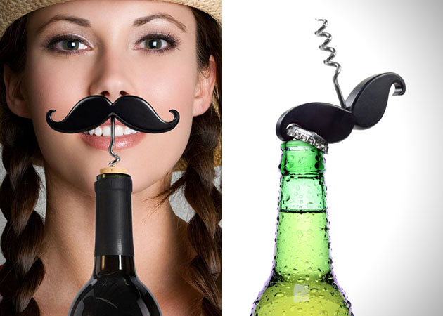 11. The Handlebar Mustache Bottle Opener & Corkscrew