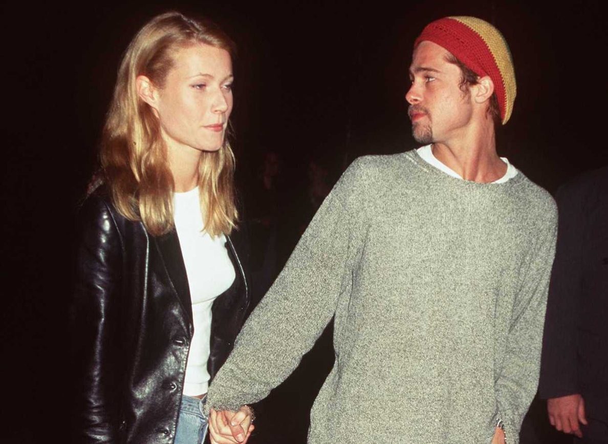 1995 Los Angeles, CA. Gwyneth Paltrow and Brad Pitt at the premiere of 