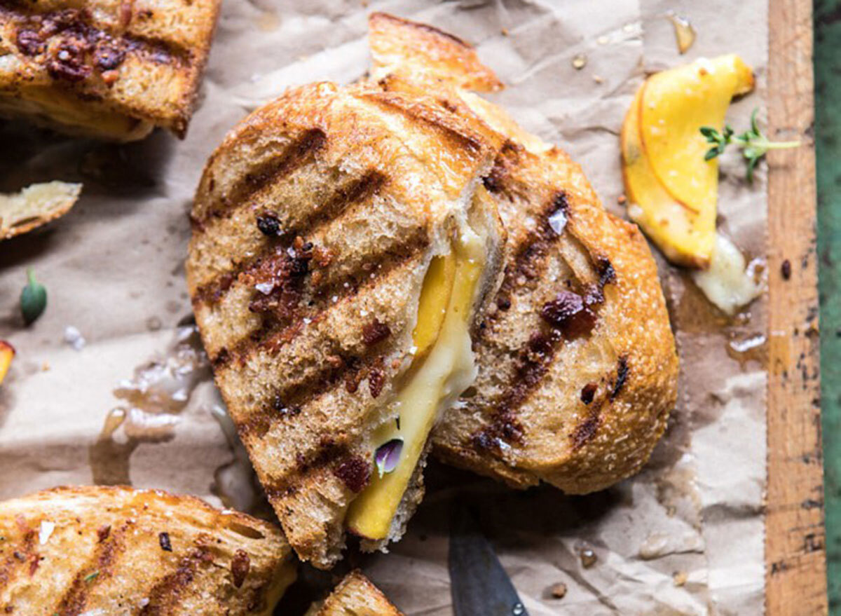 honey peach brie panini