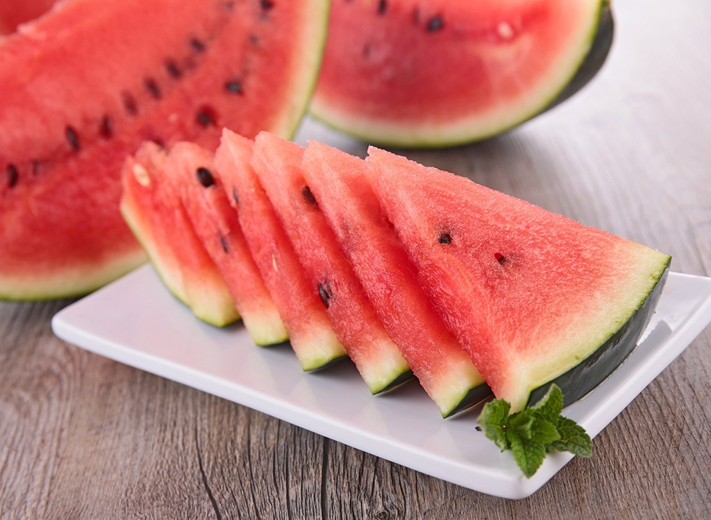 watermelon slices on white plate