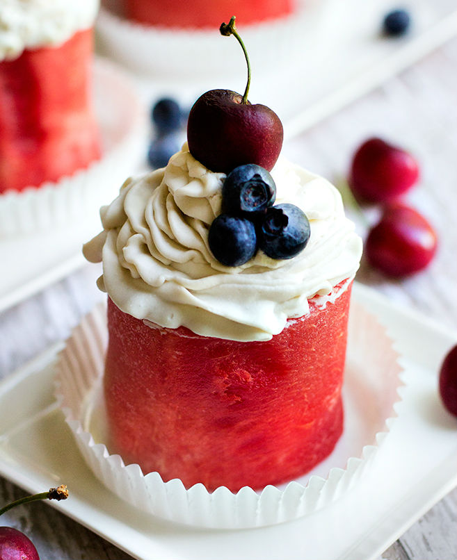 No Bake Watermelon Cupcakes | HerBeauty