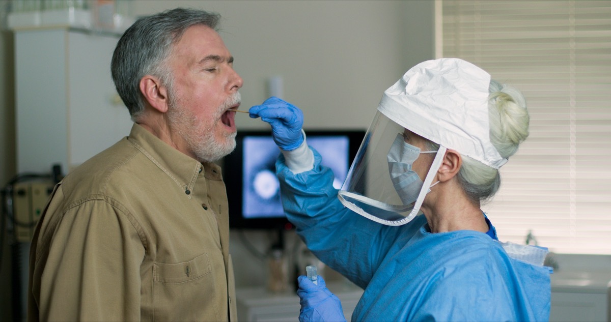 Man getting COVID test