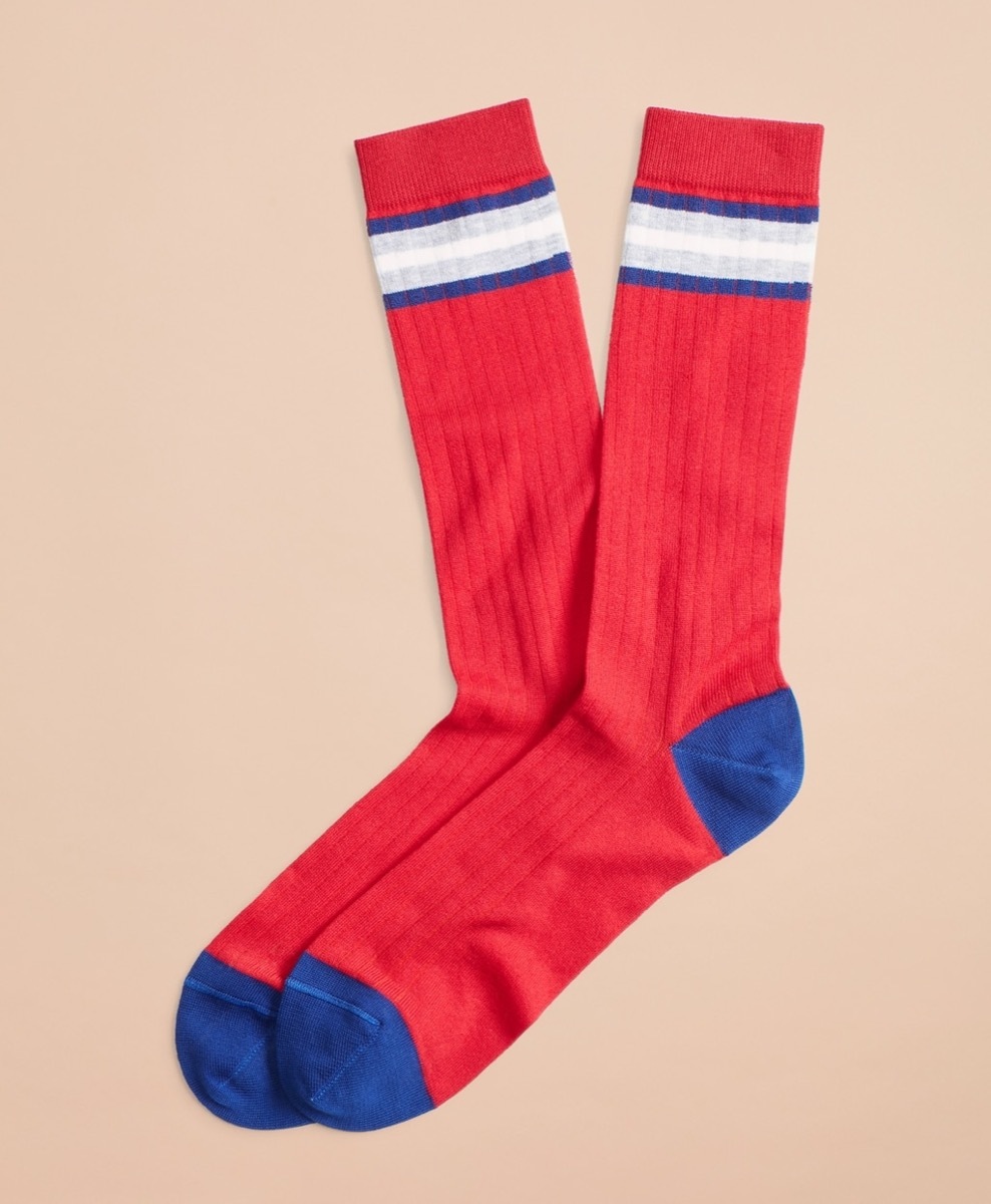 product photo, brooks brothers color block socks