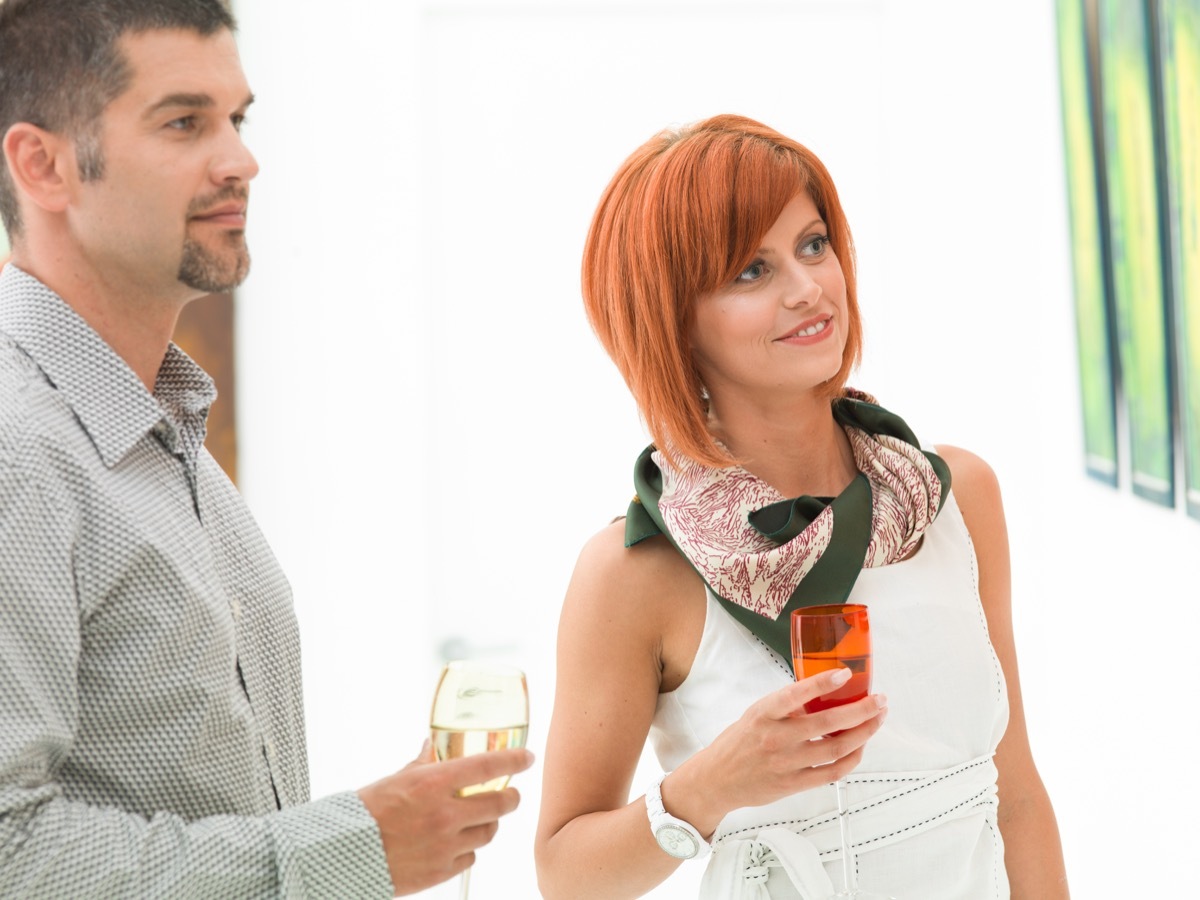 Couple at art museum